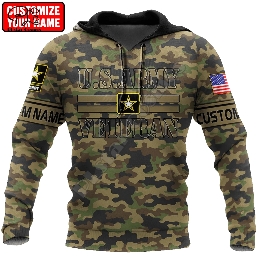 

Custom Name Army Eagle Camo Veteran NewFashion Vintage Tattoo Retro 3DPrint Men/Women Streetwear Pullover Funny Jacket Hoodies 4