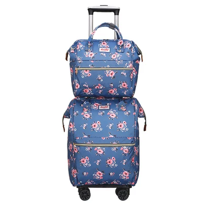 2020 tragen auf hand gepäck Reise Gepäck tasche sets frauen roll gepäck tasche frauen reise Trolley Taschen räder rädern rucksack