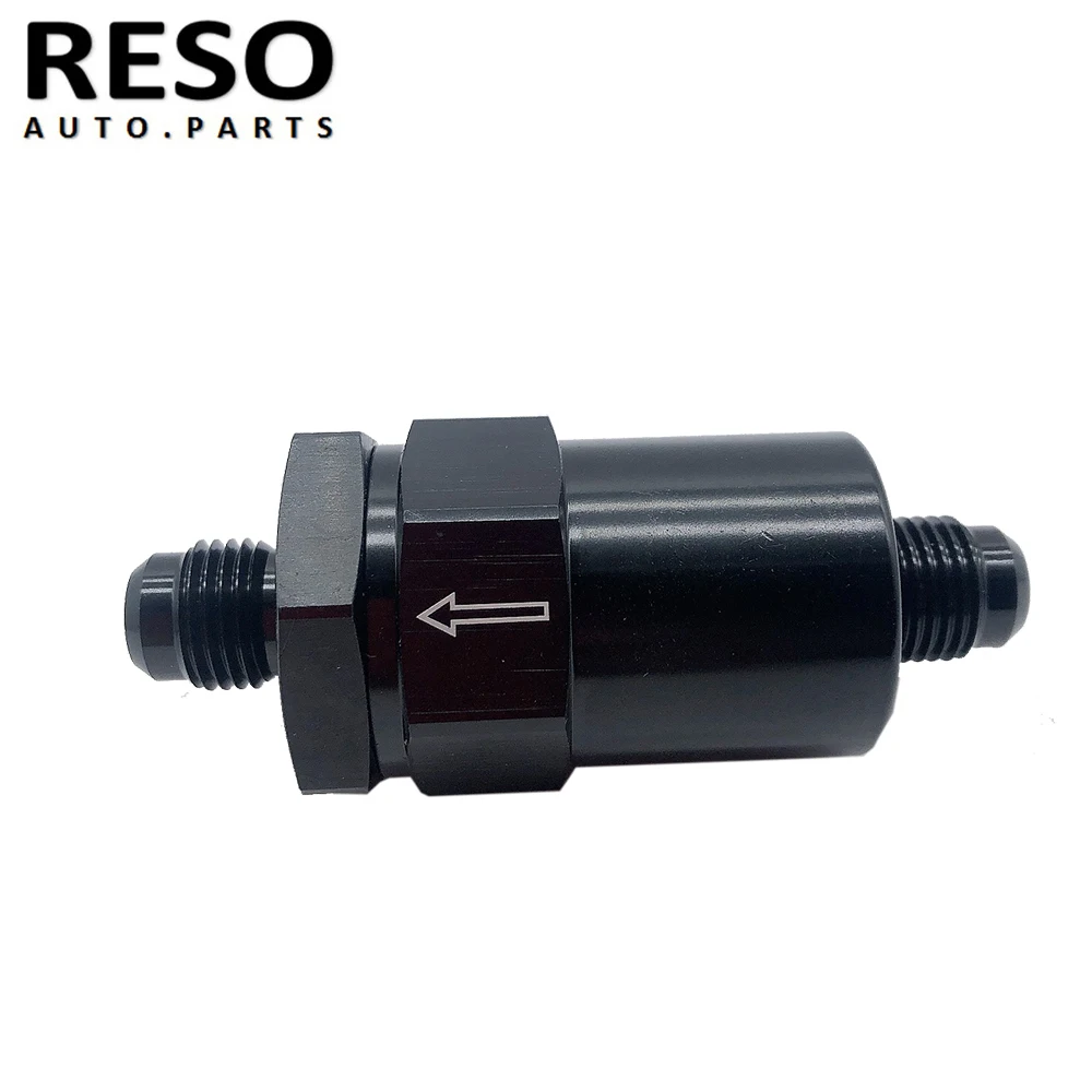 RESO - Fuel Filter AN6 Black 30 Micron Aluminum Fuel Filter 6 AN Universal