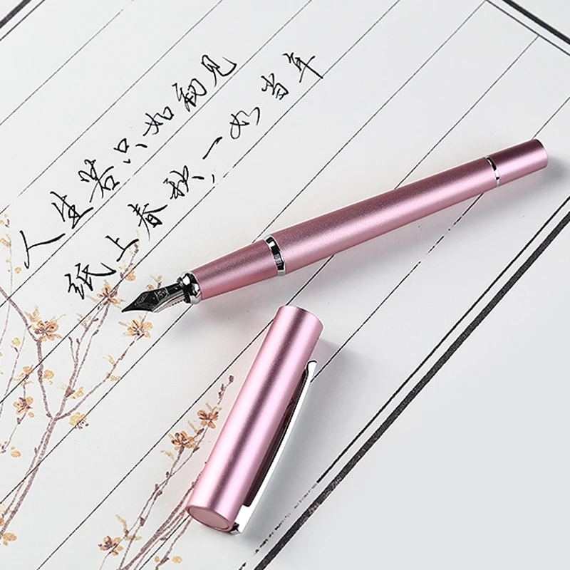 

Picasso 962 Classic Rose Pink Pimio Van Der Rohe Metal Fountain Pen Iridium M Nib Gift Pen Fit Office Home Writing