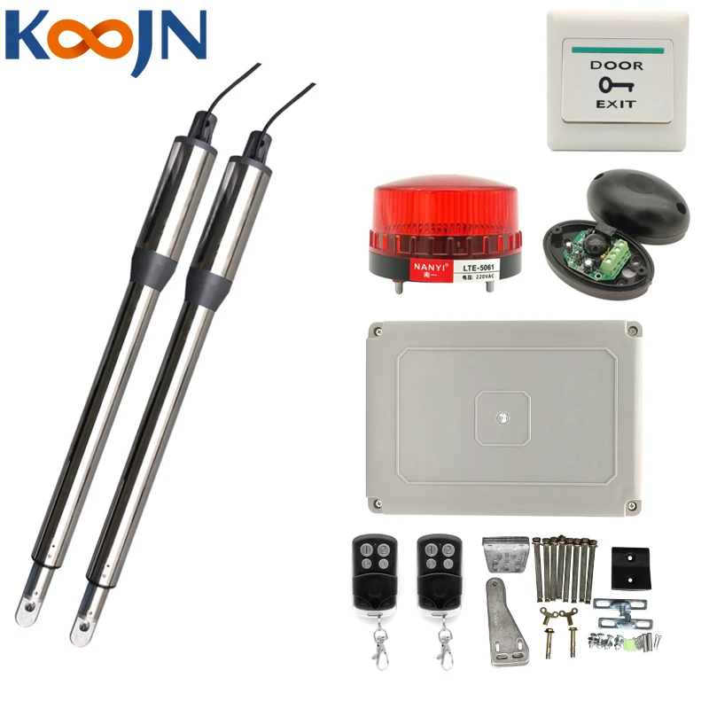 300KG Electric Swing Gate Opener Kit Driver Motor Remote Control Double Door Home Garage Swing Door Actuator with Exit Button