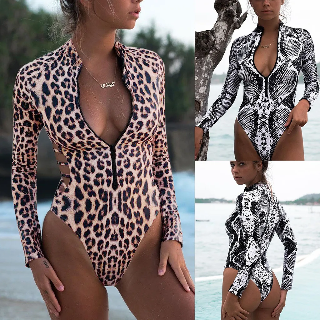 2021 Summer bikini beachwear Women's Bikini Snake Print Set Swimsuit Filled Bra Swimwear high waist Beachwear Swimsuit biquini