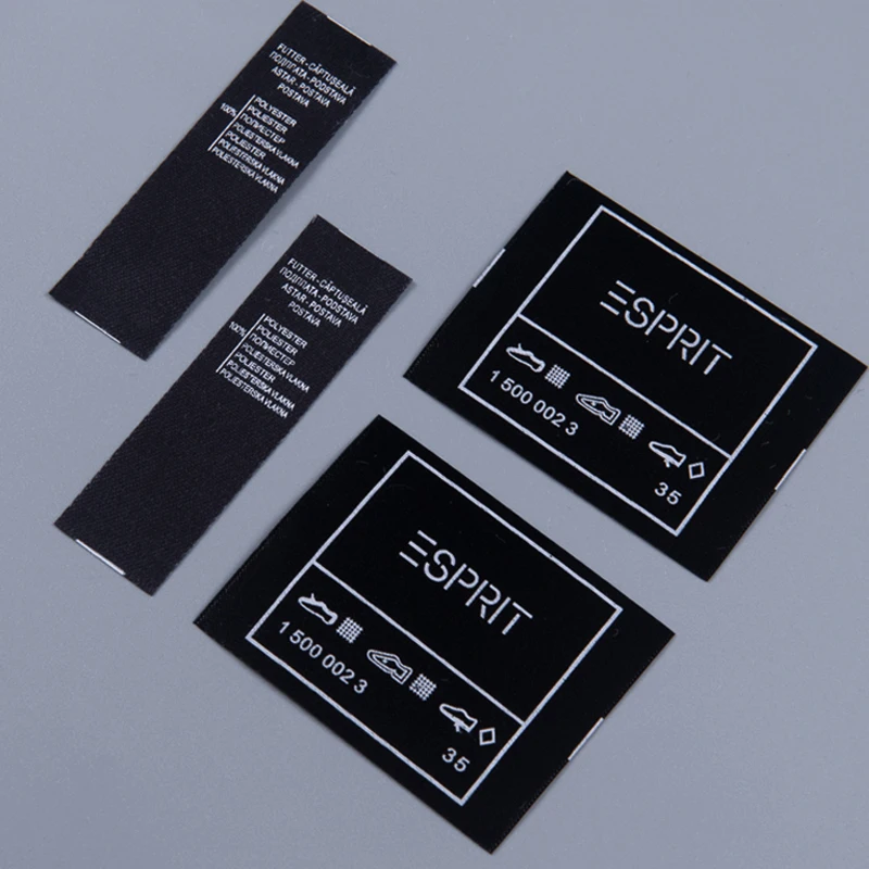 width 2.5cm Customized White satin ribbon, synthetic Ribbon washing labels t shirt fabric printed tags care print label