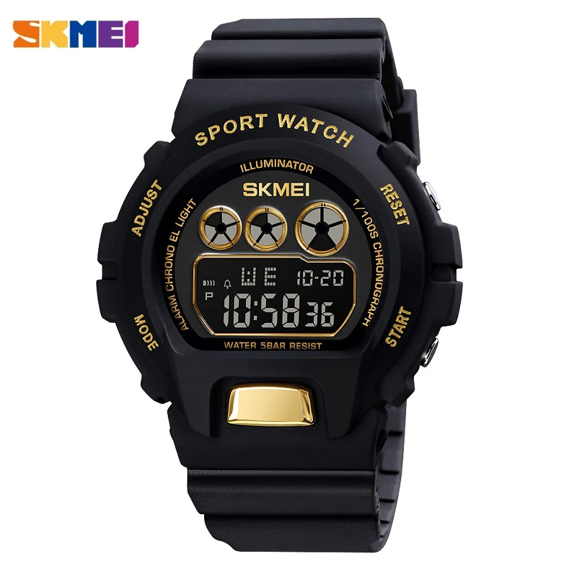 SKMEI Fashion Resin Sport Men Outdoor Waterproof Digital Watches Student Countdown Men\'s Electronic Chrono Stopwatch Relogio