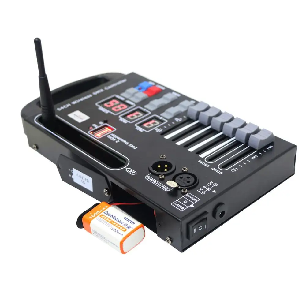Transmisor y receptor DMX inalámbrico recargable, controlador de luz láser DMX512, 54CH, controlador DMX para efectos de escenario, DJ, discoteca,