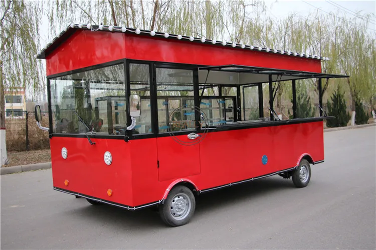 Street Fast Food Trucks Mobile Kitchen Trailer Food Cart For Sale Breakfast Snack Bubble Tea Ice Cream Shop Catering Equipment