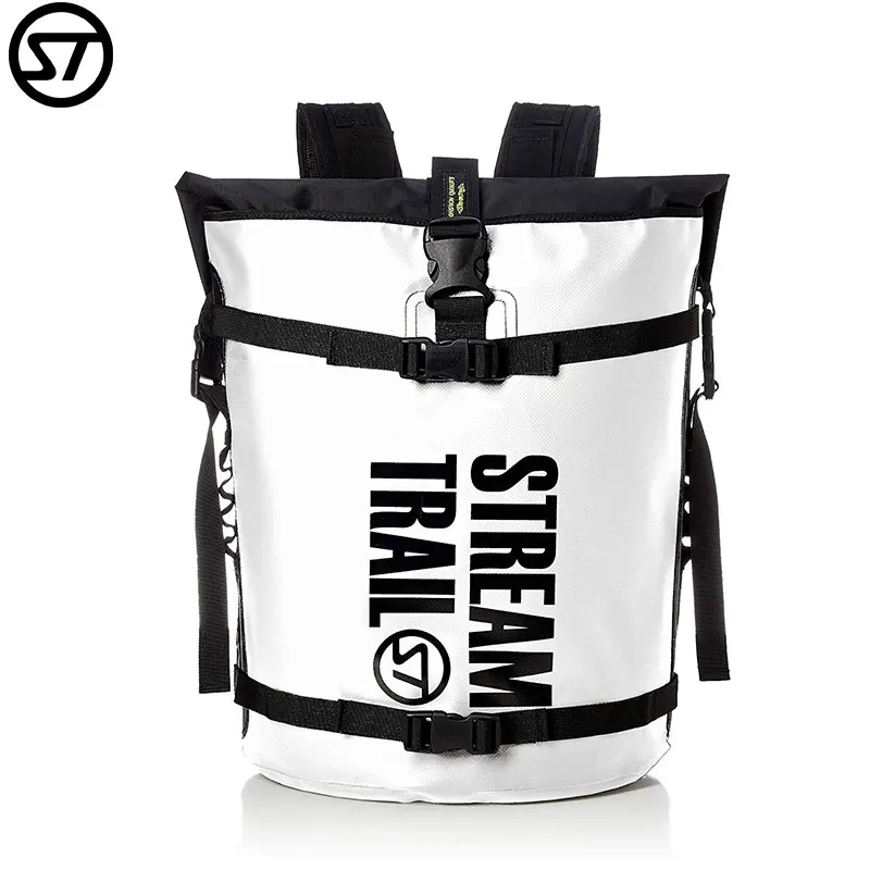 StreamTrail Waterproof Outdoor Roadster D2 30L Backpack Wet Dry Separation Bag Heavy Duty Roll-Top Closure Padded Back