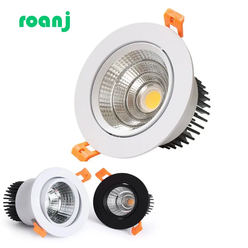 Foco de luz LED COB regulable, empotrado en el techo, para el hogar, Iluminación comercial, AC85V-265V5W7W9W12W15W18W