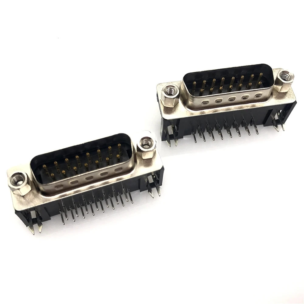 

100pcs DR15 DB15 D-SUB Angle Angled 15 Pin Female Male PCB Mount Socket Connector