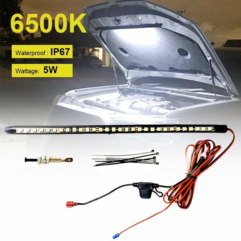 Universal LED Truck Under Hood Engine Bay Light Strip Car Repair Automatic Switch Control