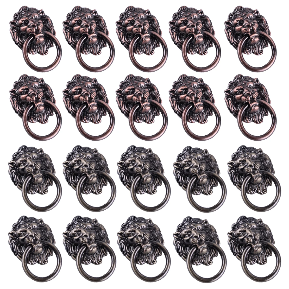 

LETAOSK Zinc Alloy 10Pcs Vintage Style Lion Head Dresser Drawer Cabinet Door Furniture Ring Pull Handle Knob