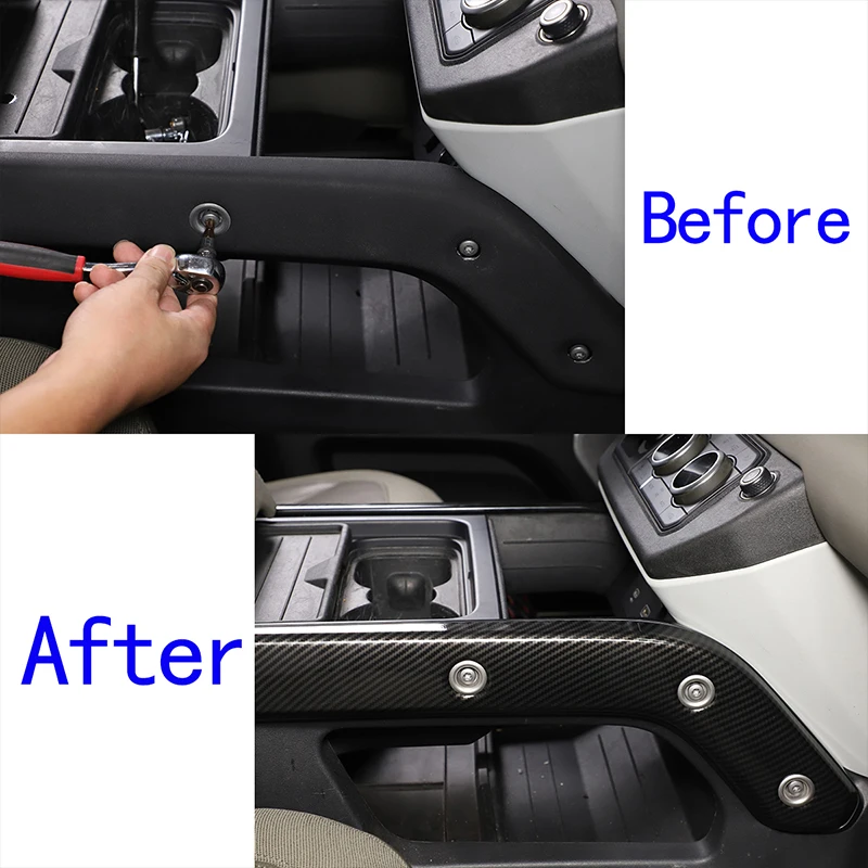 

2Pcs ABS Carbon Fiber For Land Rover Defender 90 110 2020-2024 Car central control side trim strip sticker decoration accessorie