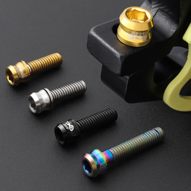 MUQZI Bike Titanium Screws Stem Screw Headset Top Cap Bolt Bicycle Brake Caliper Screw M5x15 17 19MM M6x17 19 30 35MM