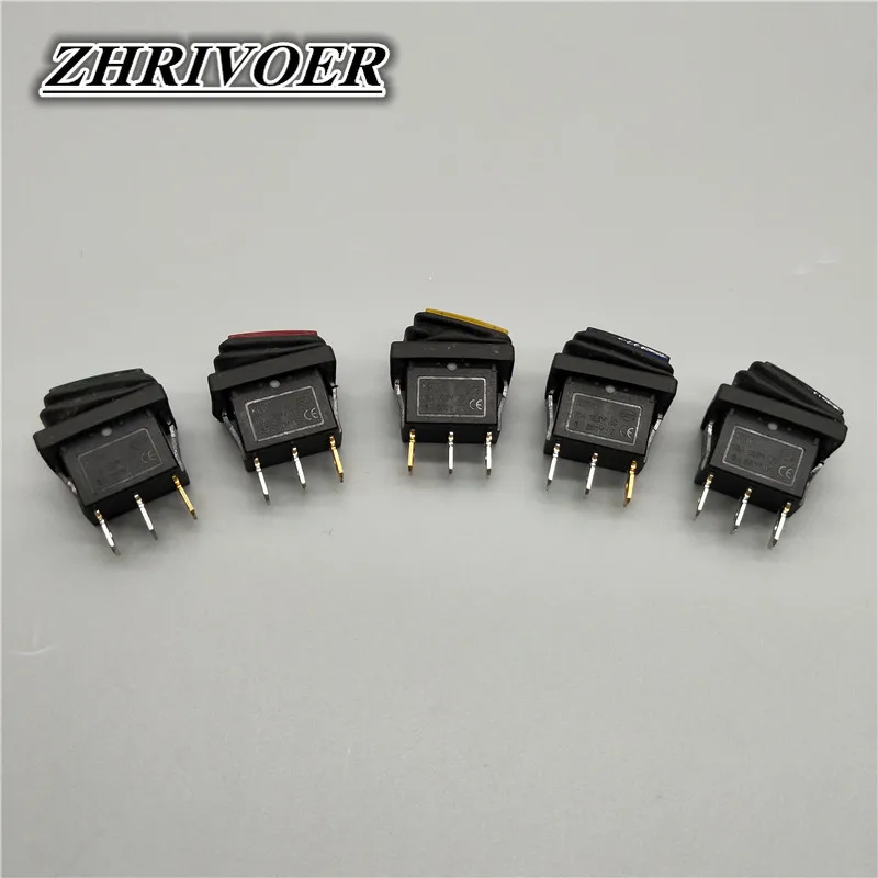 KCD1 12v/220v ledライト防水ロッカースイッチ 3Pin 10A/250v IP67 プッシュボタンスイッチ