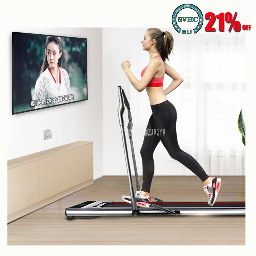 

Foldable Electric Treadmill With Mini Handrail Electric Running Training Fitness Treadmill Intelligent Body Sensing Home Fitness
