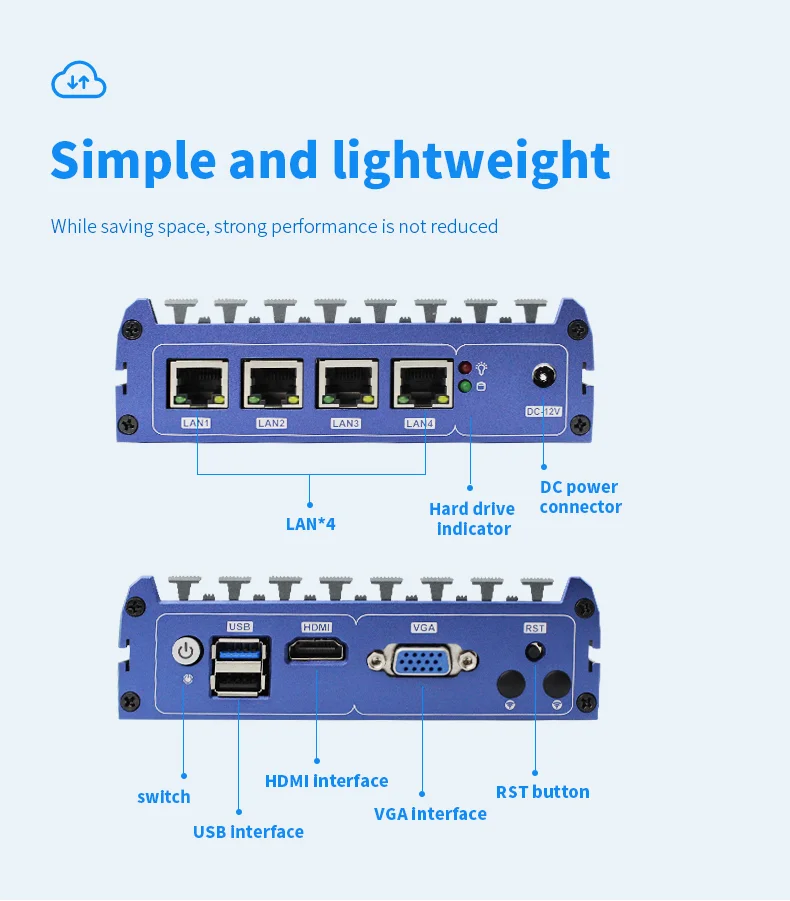 Intel Celeron J4205 J3160 Mini PC Fanless Industrial Desktop Computer with Windows 10 Linux Gaming Office Thin Client Device