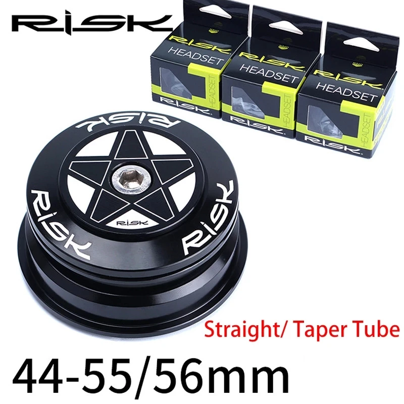 RISK 44-55mm Tapered  Bicycle Headset for Headtube 44-56mm Bike Double Bearing  for 1.5 Taper / 28.6mm Straight Fork Bike Parts