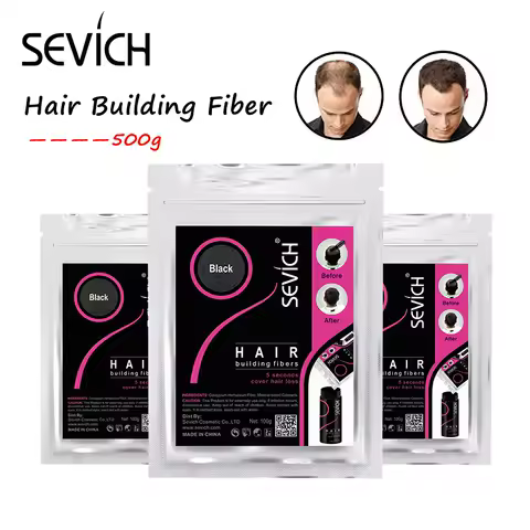 Sevich 500g Hair Building Fiber 10 Color Keratin Powders Fibers Hair Regrowth Fiber Hair Refill Instant Salon Hair Treatment