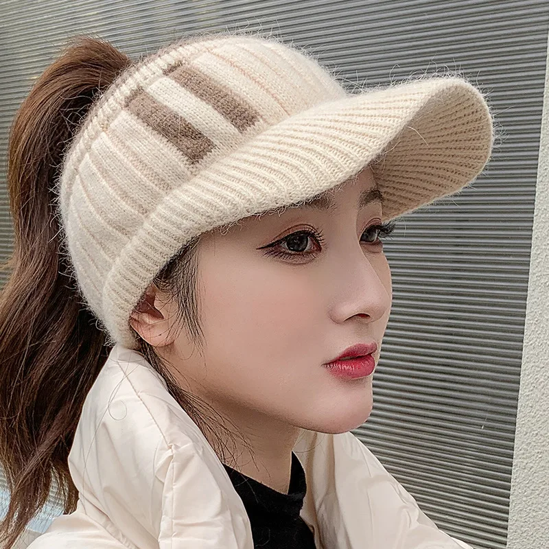 Sombrero de béisbol con visera para mujer, gorra de béisbol con visera informal, cálida, para deportes al aire libre y bicicleta, a la moda, para