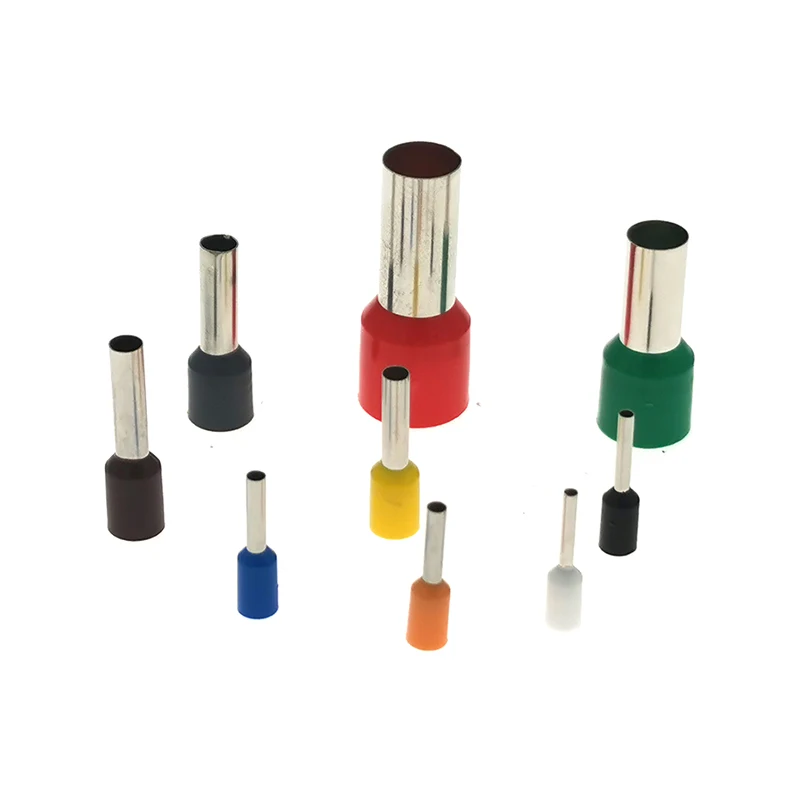 Crimp Terminals Tube Insutated Cord End Electrical Wire Cable Connector E0508 To E35-16 Brass Ferrules VE 22-2AWG 0.5-35mm²