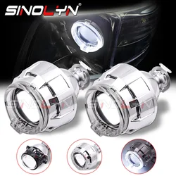 Sinolyn 2.0 Inch Angel Eyes LED DRL Bi Xenon Projector Lens For H4 H7 Headlight Mini Car Lenses Headlamp Use H1 HID Tuning DIY