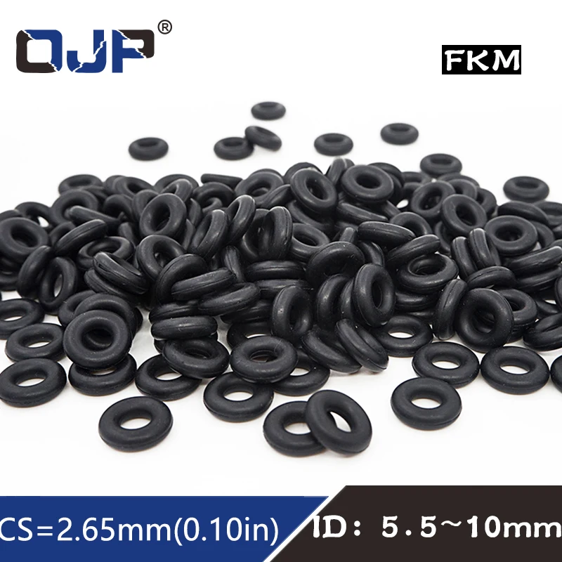 10PCS/lot Fluorine rubber Ring Black FKM O ring 2.65mm Thickness ID5.5/7.1/7.5/8/8.5/9/9.5/10mm Rubber O-Ring Seal Ring Gasket