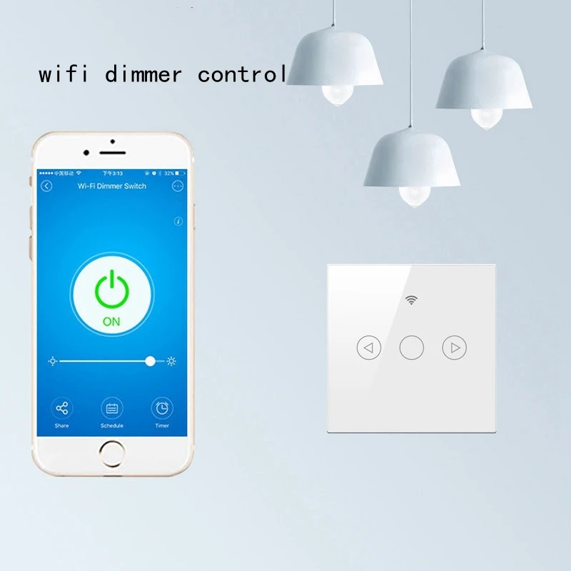 New Touch Dimmer Switch Crystal Glass Panel Wifi Remote Control Work With Alexa Google Ewelink Automation Module 220V