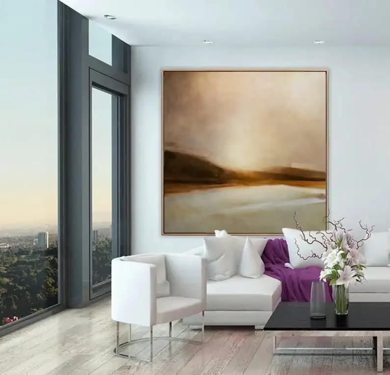 

Oil Painting Sunrise Oil Painting Large Canvas Art Wall Painting Sky and Sea Oil Painting Home Decor Original Abstract Separate