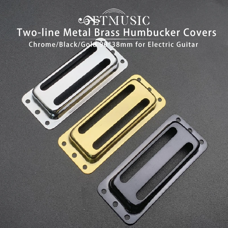 Two-line 90*38mm Metal Brass Electric Guitar Pickup Humbucker Covers /Lid/Shell/Top - Chrome - Black - Gold