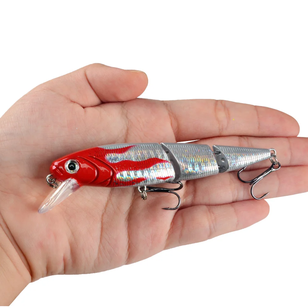 Isca de pesca multi-seção, Minnow, Isca dura artificial, Crankbait, Trolling Bass, Pike Perch Tackle, 11,5 cm, 14,8g, 1pc