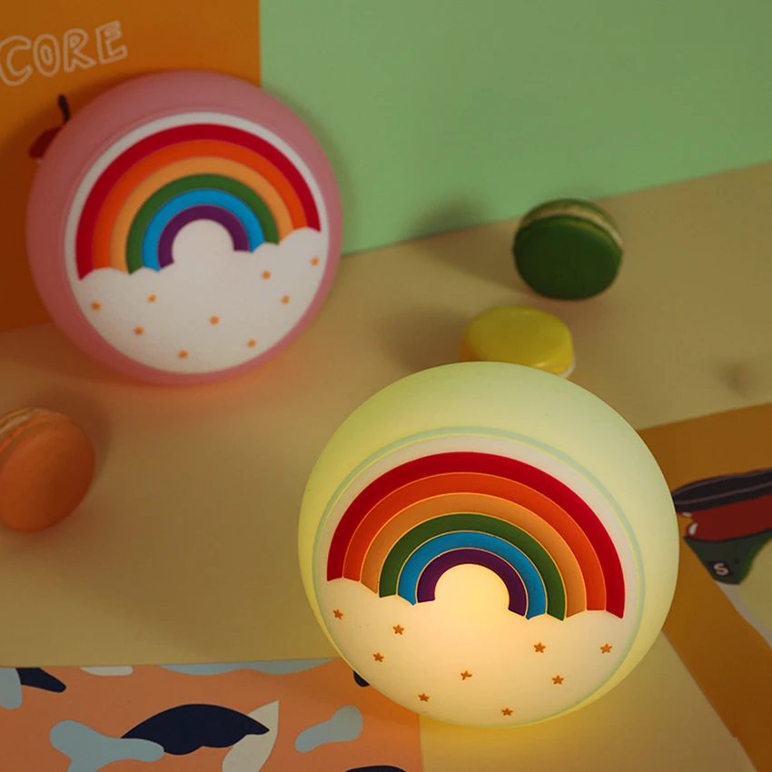 Luce notturna arcobaleno, luce notturna con controllo del rubinetto per bambini, luce notturna a LED carina per la scuola materna, 3 modalità di illuminazione per regalo per bambini piccoli