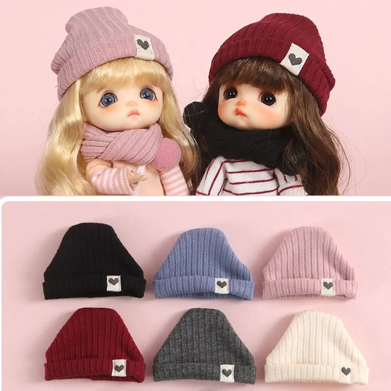 New ob11 baby clothes candy color cute hat or scarf for molly, obitsu11, GSC clay head, 1/8, 1/12BJD doll hat accessories