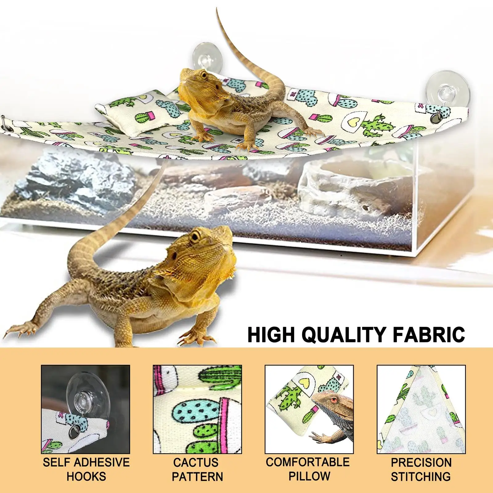 Hamaca para reptiles, almohada, ropa de cama, tumbona, escalera, refugio, Columpio de Habitat para lagarto, dragón barbudo, suministros de serpiente Gecko