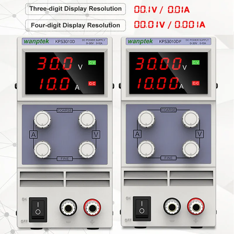 Wanptek DC Power Supply Adjustable 30V 10A 60V 5A 120V 3A Lab Bench Power Source Voltage Regulator Stabilizer AC 110V 220V