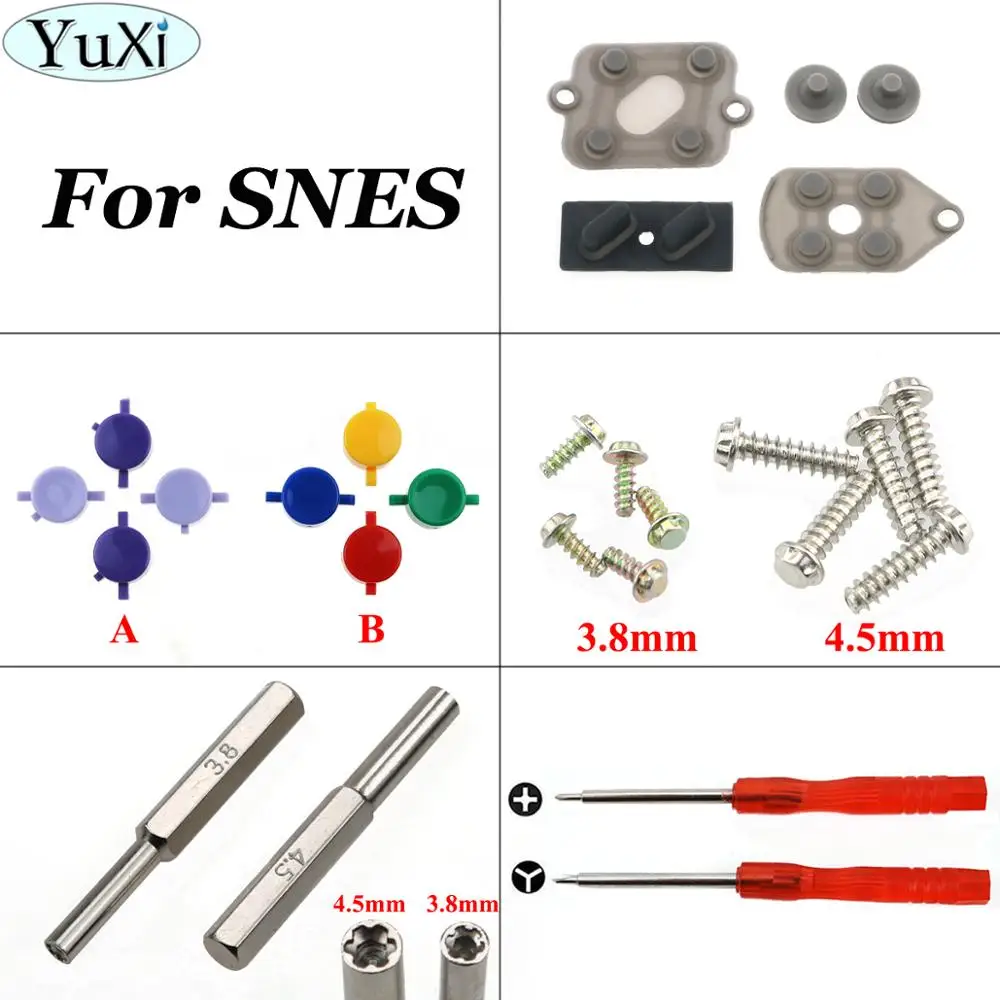 YuXi 3.8 4.5mm Screwdriver Security Bit for Nintend for SNES Rubber Button Contacting A B D Pad + Plastic Buttons +Y Shape Screw