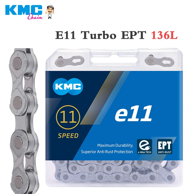 KMC E-Bike Chain e9 e10 e11 e12 Speed Chains 9/10/11/12S Chain Anti-rust Wear-resistant Electric Sport Bicycle Parts 130/136L