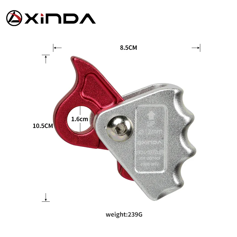 XINDA 15KN Outdoor Mountaineering Rock Climbing Rope Clamp Grab Protecta with Eye For 10mm-12mm Rope