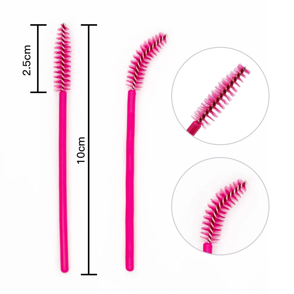 50Pcs Eyelash Brush Spoolies Wand Krultang Borstel Wenkbrauw Kam Mascara Wands Applicator Voor Wimper Extension Make Gereedschap