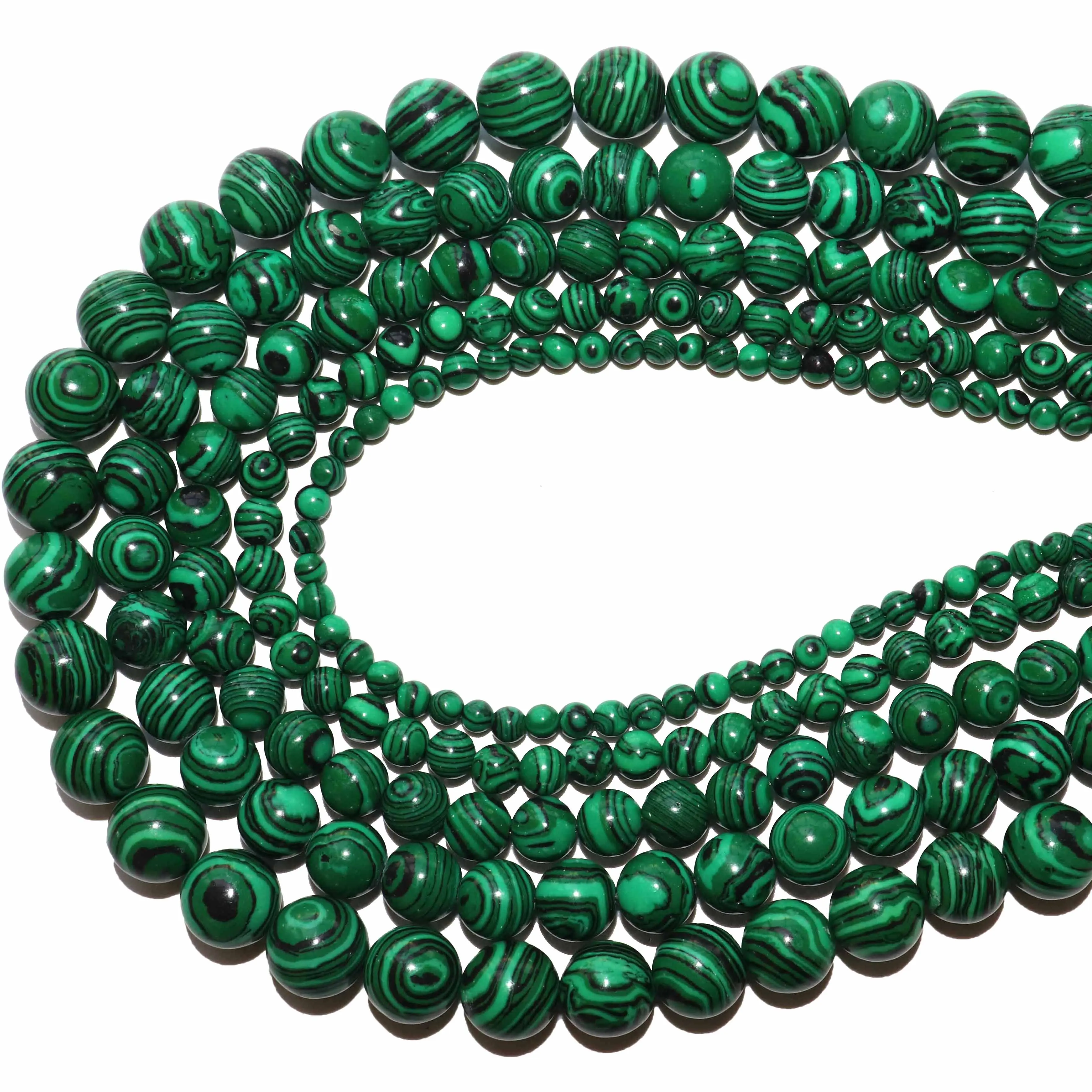 Natural Green Malachite Stone Loose Spacer Bead For Jewelry Making Charm DIY Bracelet Necklace Accessories 2 3 4 6 8 10 12mm