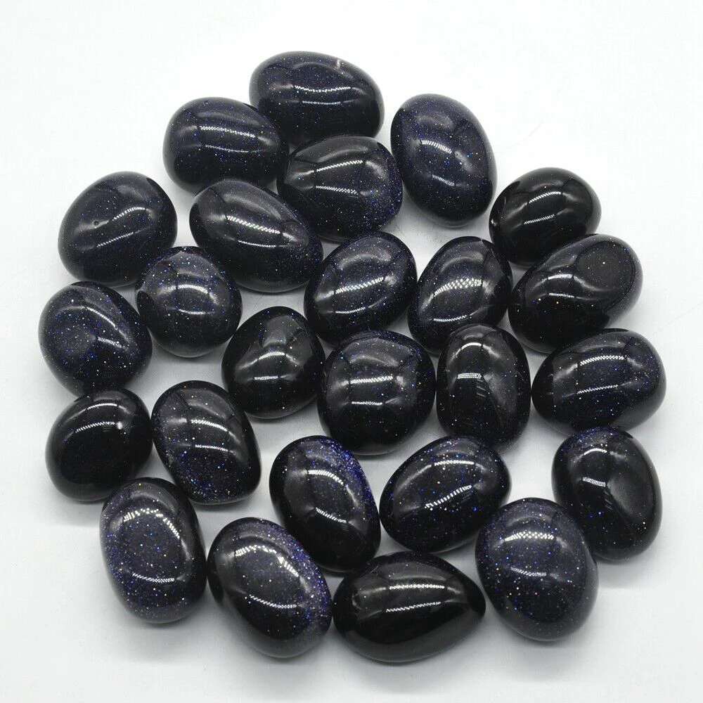 1/2lb Blue Goldstone Sand Natural Tumbled Stones Bulk Healing Crystals Reiki Polished Gemstones Supplies Aquarium Decoration