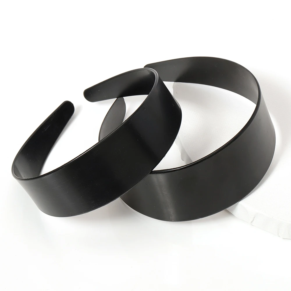 5pcs 3.8/4.8cm White Black Plastic Wide Headbands Flat Bezel for DIY Jewelry Making Accessories Hairbands Base Setting