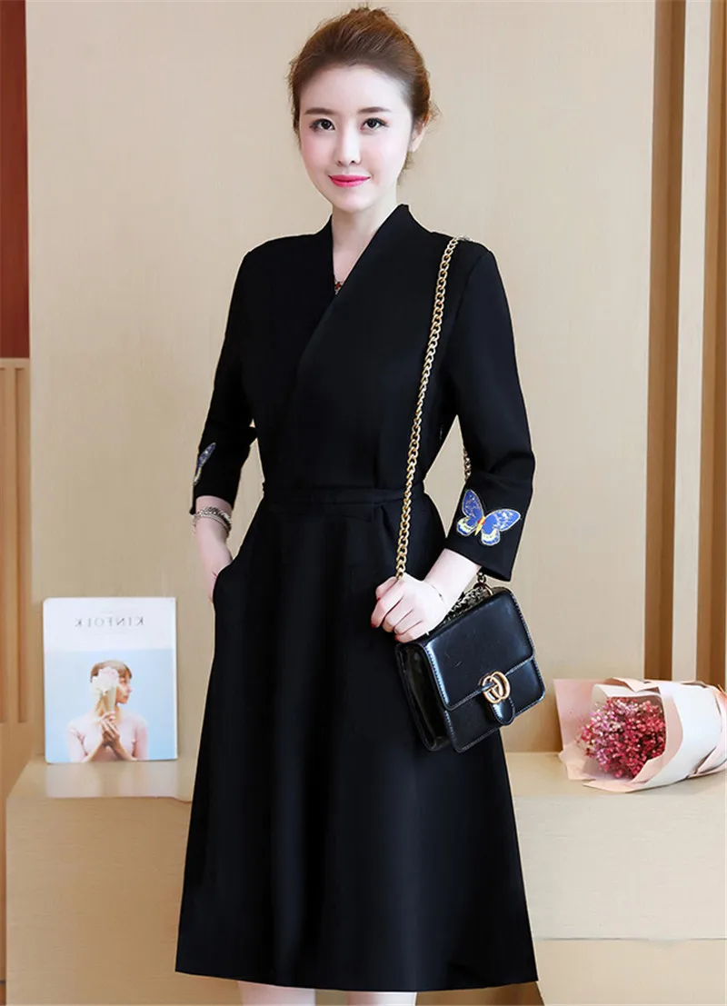 

Женское винтажное платье с V-образным вырезом, размеры до 6XL