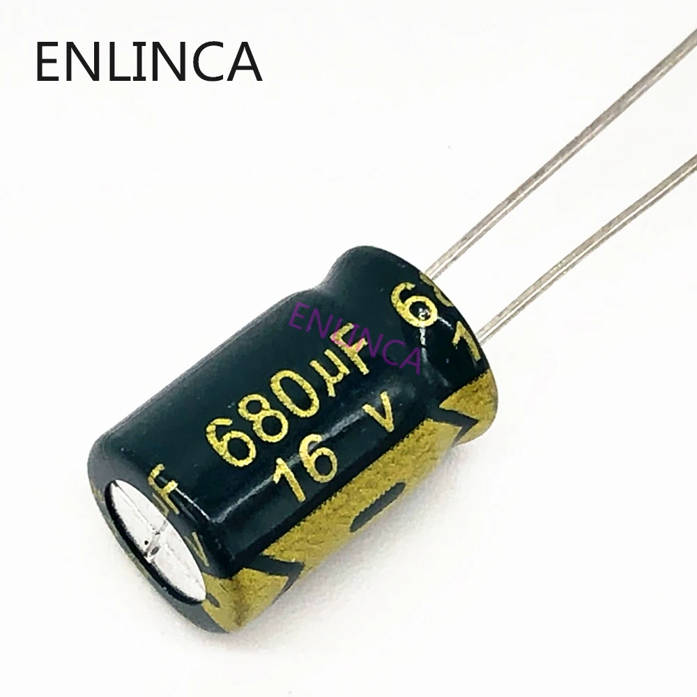 20pcs/lot P33 680UF 680uf16V Low ESR/Impedance high frequency aluminum electrolytic capacitor size 8*12 16V 680uf 20%