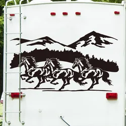 Large Running Horses  Border Horse Mountain Trailer Truck RV Camper Wall Sticker Decal Bedroom Playroom Vinyl Home Decor