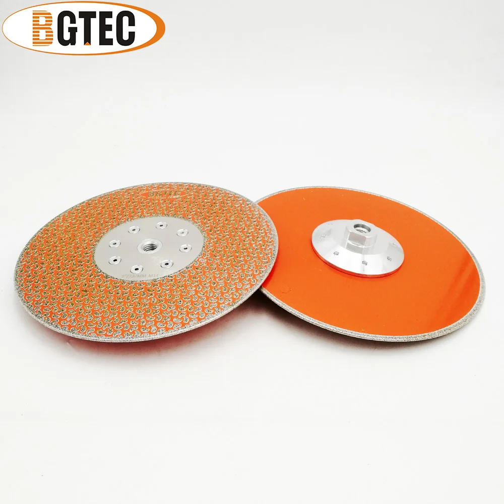 BGTEC 2 قطعة 9 "مطلي الماس قطع و طحن القرص M14 شفة واحدة الجانب المغلفة الماس شفرة الجرانيت الرخام
