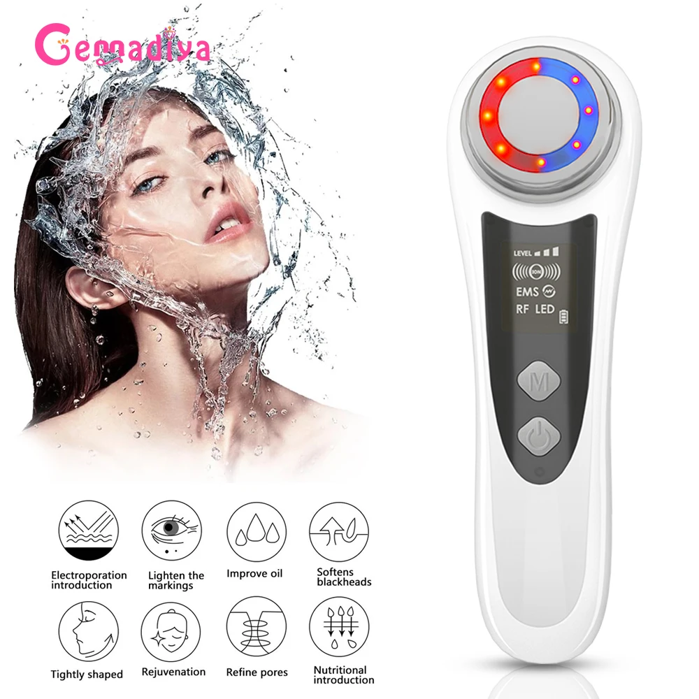 

Face Massager FR Mesotherapy Lift Wrinkle Removal Facial Radiofrequency Radio Frequency Skin Rejuvenation LED Photon Skin Care