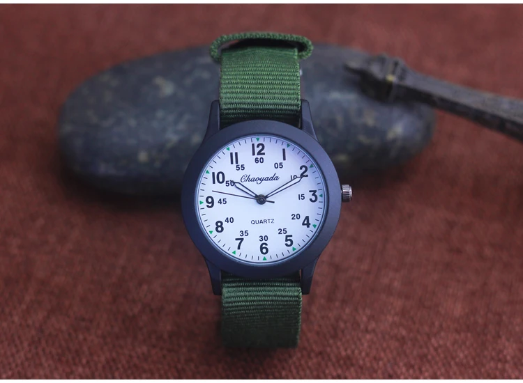 Chaoyada Brand Boys Men Students Learning Time Quartz Watches Girls Water Resistant Gifts Clock Kids Canvas Fashion Wristwatches