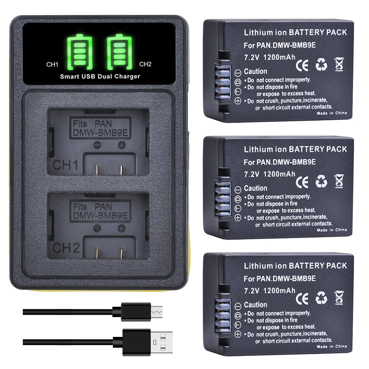 1200mAh DMW BMB9 bateria + ładowarka do DMW BMB9E BMB9PP Panasonic Lumix DC-FZ80 FZ40K FZ45K FZ47K FZ60 FZ70 FZ100 FZ150