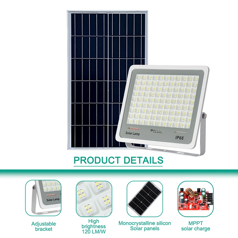 Panel Solar de aluminio para exteriores, luz Led Ip66, 100w, 200w, 300w, 400w, gran oferta