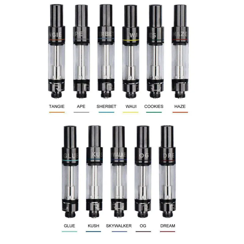 5-20pcs Empty Carts Rove Cartridges 11 Flavor Glass Tank 0.8ml Tank Ceramic Coil E-cig For 510 Preheat Battery Vape With Package